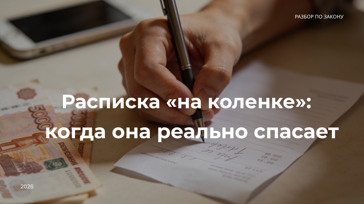 Думали, что расписка на клочке бумаги ничего не стоит? В статье разбираю, когда суд спокойно принимает такую бумагу и какие фразы в ней реально спасают ваши деньги.