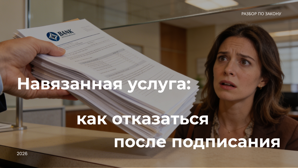 В банке, салоне или клинике «впихнули» лишнюю услугу, а вы уже всё подписали? Рассказываю простым языком, когда можно отменить такой договор и вернуть деньги, не устраивая скандал.