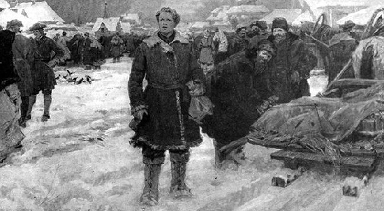 Михаил Ломоносов во время путешествия в Москву