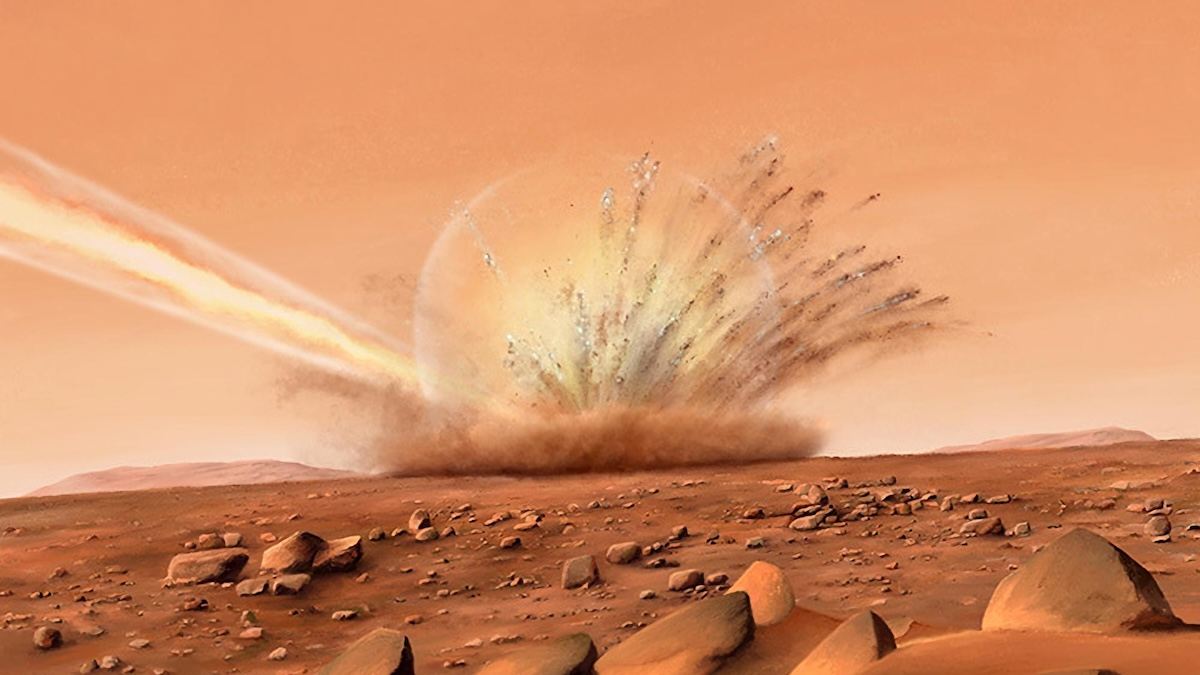 Симуляция падения метеорита на Марс. (IPGP -CNES - N. Starter)