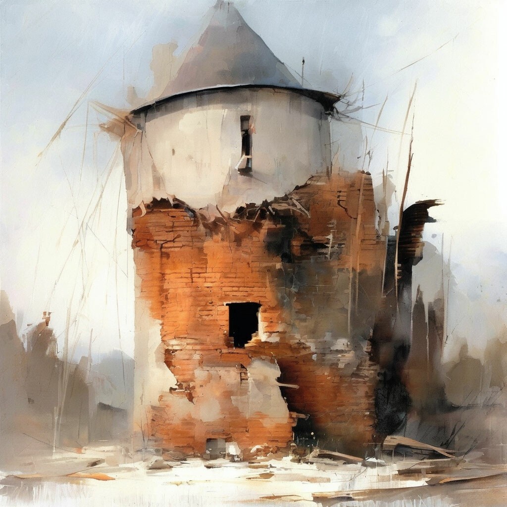 Фантазии ИИ на тему метаморфоз церкви в башню