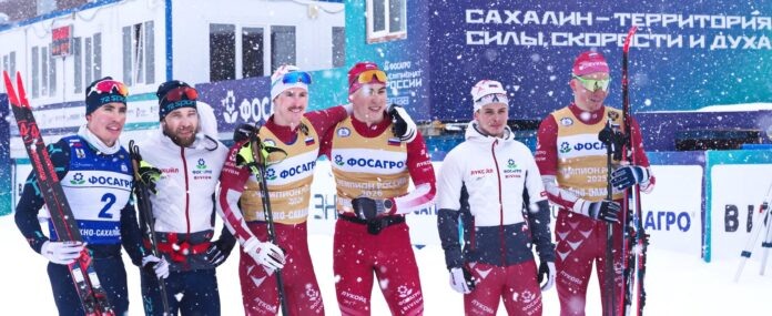 Слева направо Александр Терентьев, Алексей Червоткин, Сергей Ардашев, Владислав Осипов, Иван Горбунов, Александр Большунов.