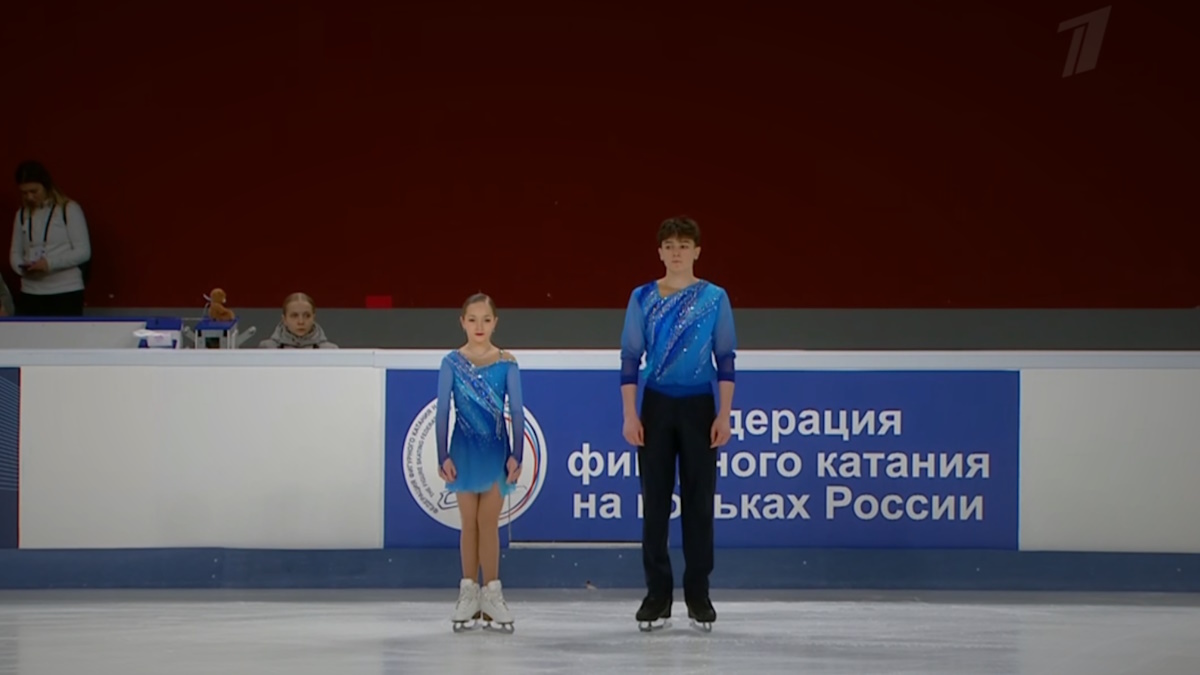    Полина Шешелева и Егор Карнаухов. Фото: стоп-кадр прямого эфира "Первого канала"