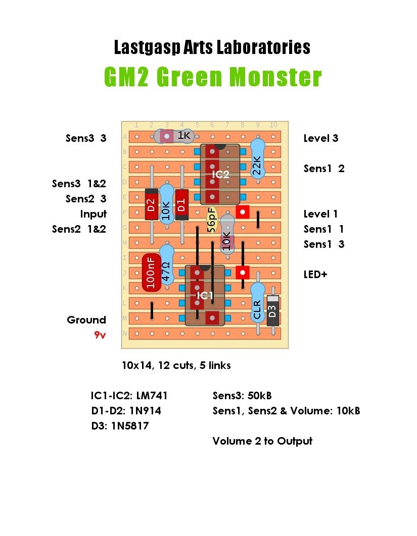 IC TL071, D1-D2: 1N4148