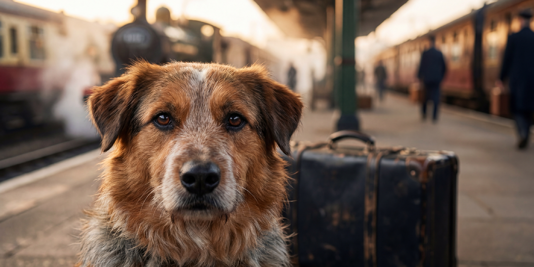 Бездомный пёс охранял чужой чемодан всю ночь. Хозяин забрал его домой