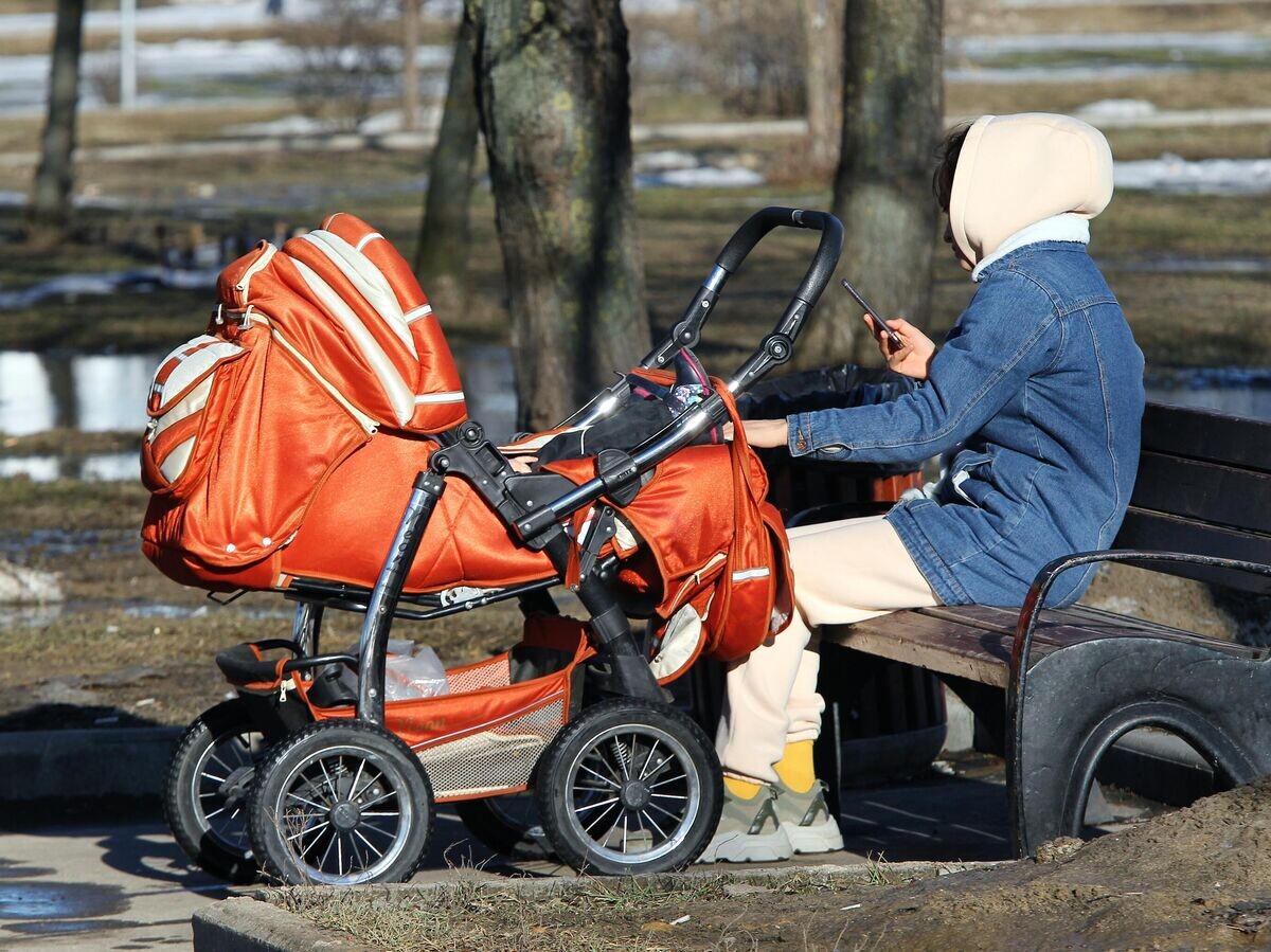    Женщина с коляской в парке "Братеевская набережная" в Москве | © РИА Новости / Мария Девахина