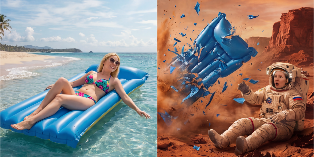 Что произойдёт с надувным матрасом на Марсе?