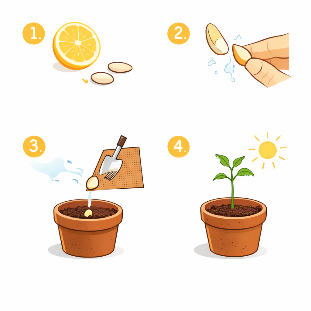 посадить костчку лимона