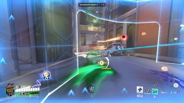    Пример игры за Мидзуки: создание помехи для врага