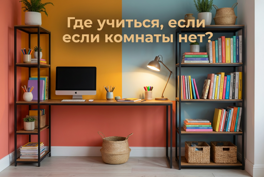    Эргономичный учебный уголок, интегрированный в жилое пространство без отдельной детской GROSTAT