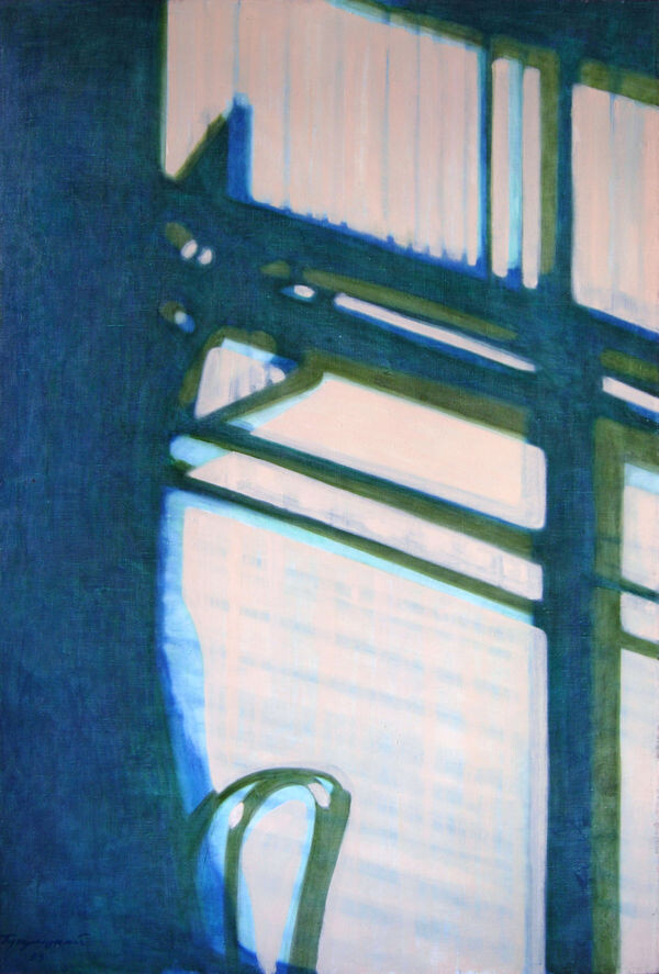 Виталий Пушницкий. Серия "Солнечный свет". Весеннее солнце №4, 2000. Масло на холсте, 150×100 см.