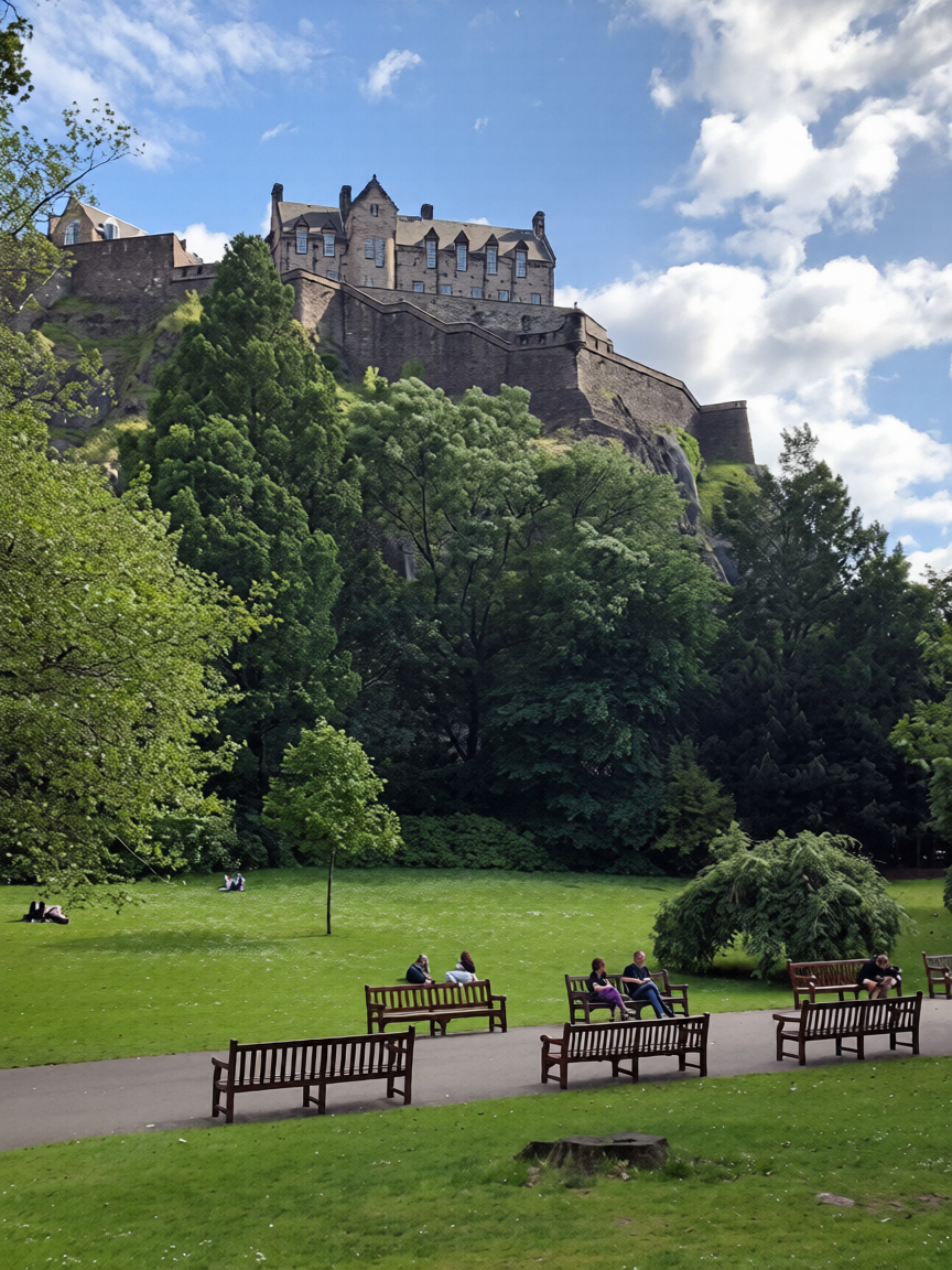 Колтон-Хилл, море ромашек на закате, Эдинбургский музей и университет Глазго