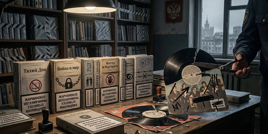 Как российские книги превратились в пачки сигарет, а музыка стала проходить через ножницы цензуры — и что это говорит о нашем будущем