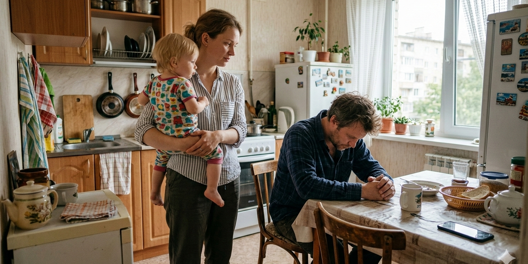 В семье с маленьким ребёнком муж алкоголик: что делать