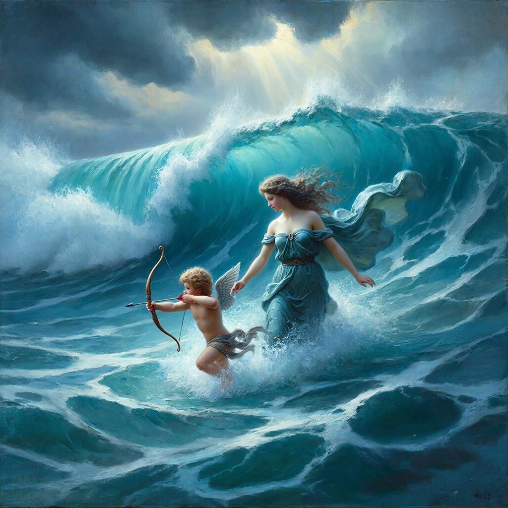 Согласно греческому мифу, две рыбы на небе — это богиня любви Афродита и её сын Эрот... 