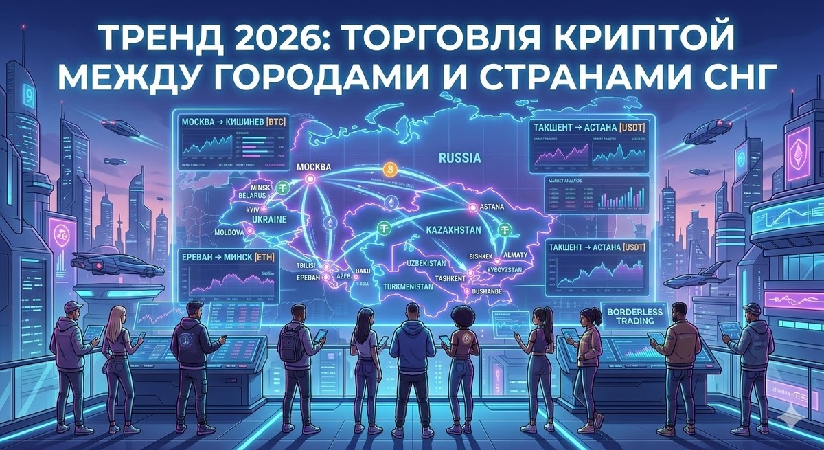 Тренд 2026: торговля криптой между городами и странами СНГ