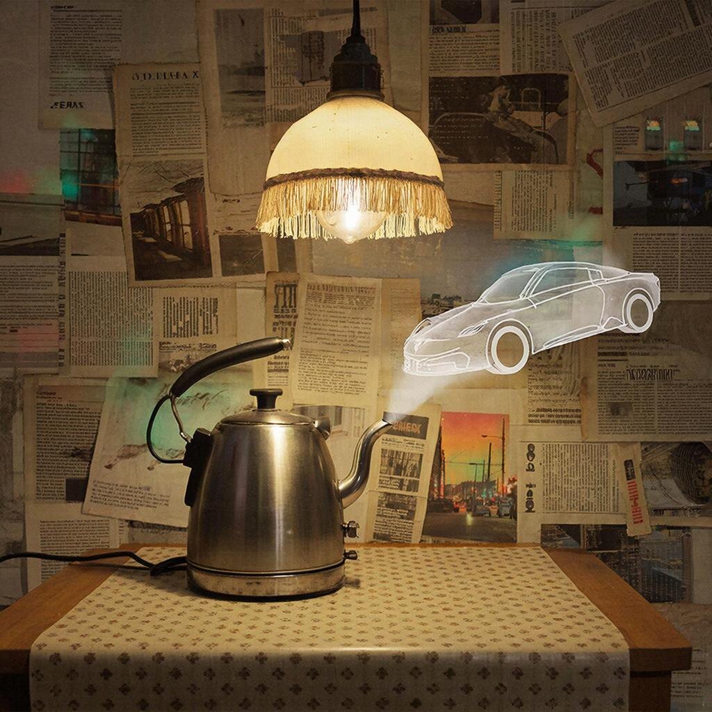 Прощальный ужин великих идей. Чайник работает уже пять лет, а машина на воде — только в дыму над ним.