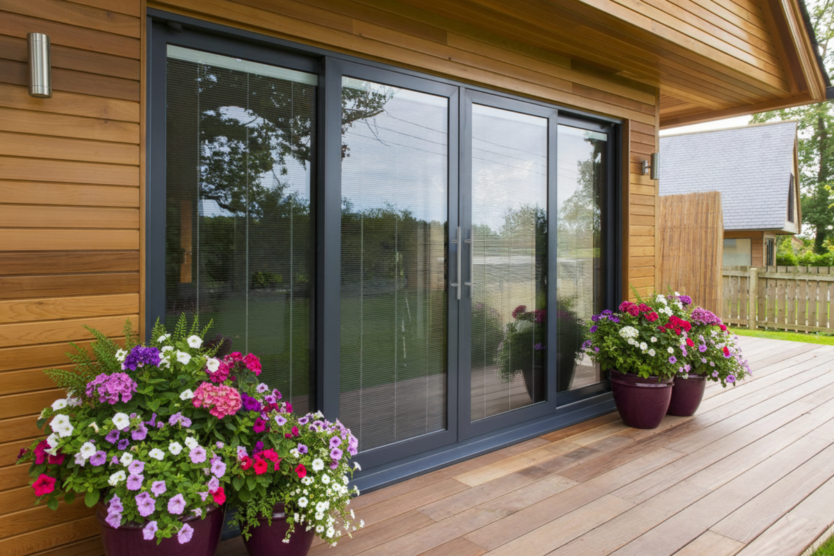 Современные раздвижные портальные двери в частном доме. 