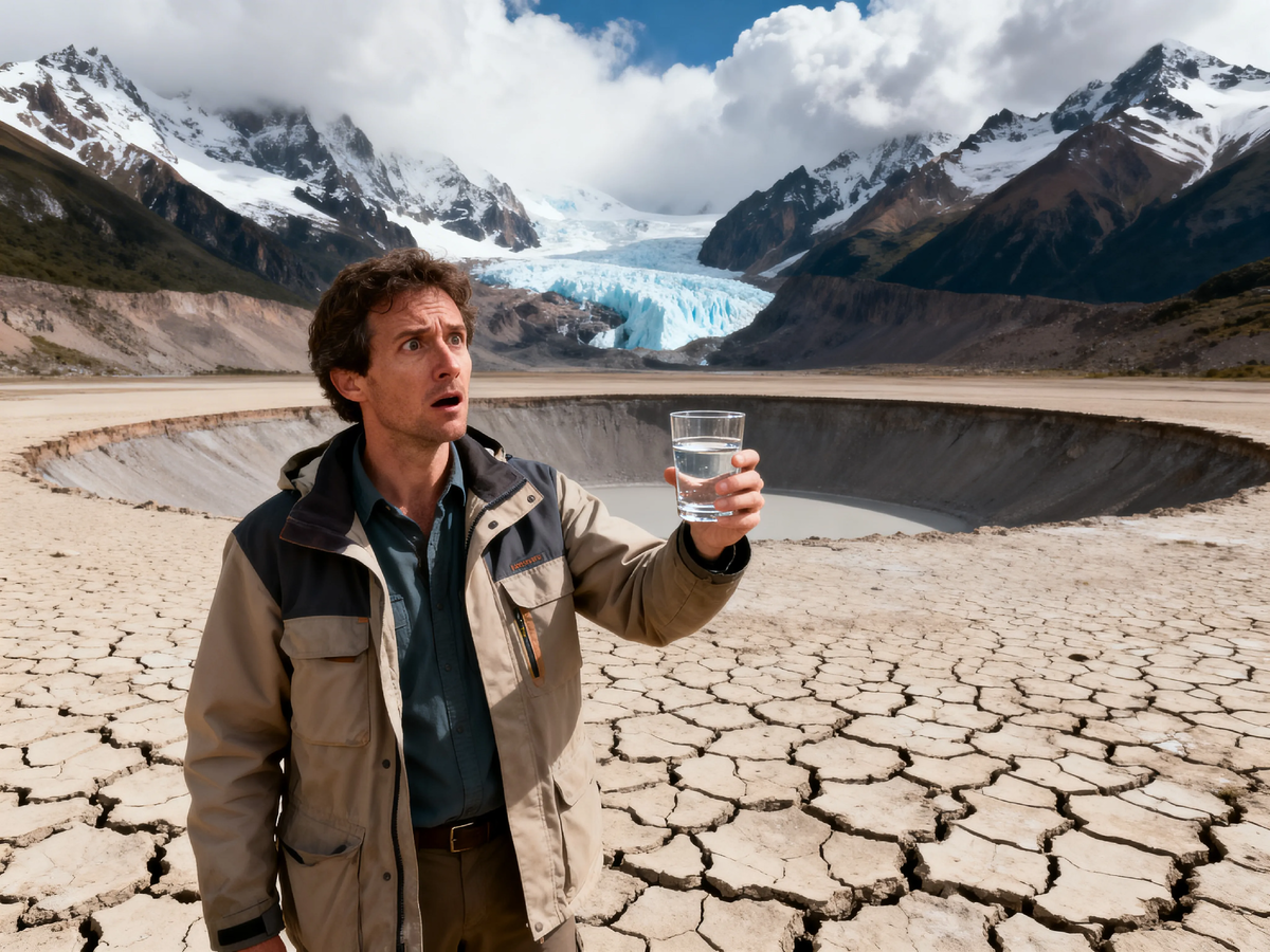 Геолог моргнул — и озера не стало. Стакан в руке — единственное напоминание о том, что здесь только что было 200 миллионов тонн воды.