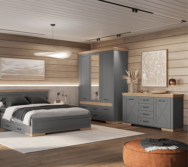 Шкаф Марсель дымчатый алмаз SZF5D2S