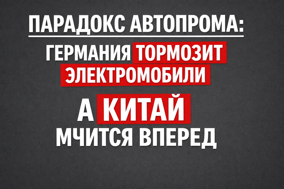 Парадокс автопрома: Германия тормозит электромобили, а Китай мчится вперед