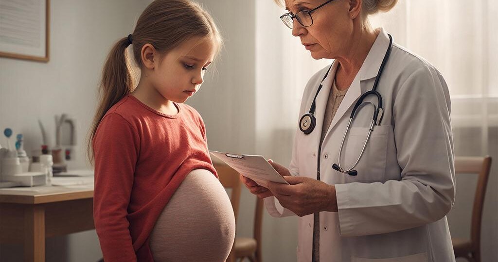 Мать привела маленькую дочку с большим животом к "женскому доктору"