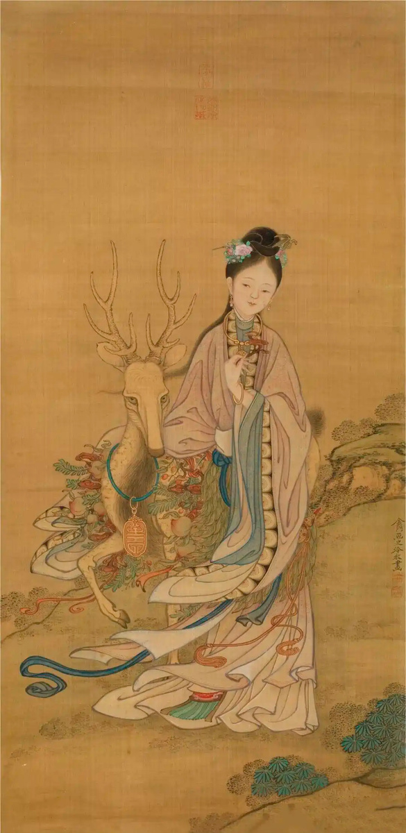 «Магу подносит дар долголетия» (麻姑献寿). Лэн Мэй (冷枚, годы творчества: 1677–1742)