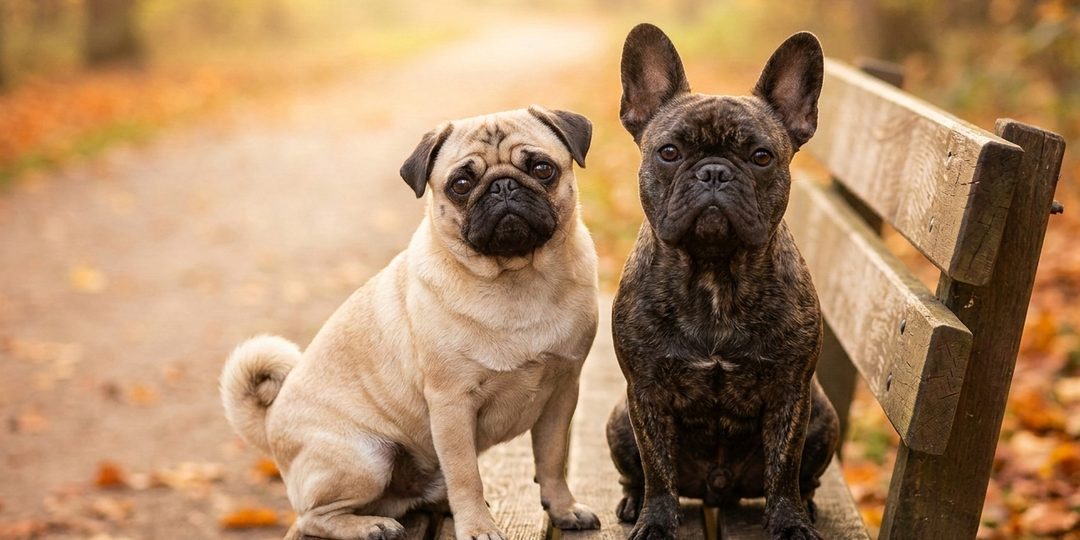 Французский бульдог и мопс: Дальние родственники или просто похожие соседи?