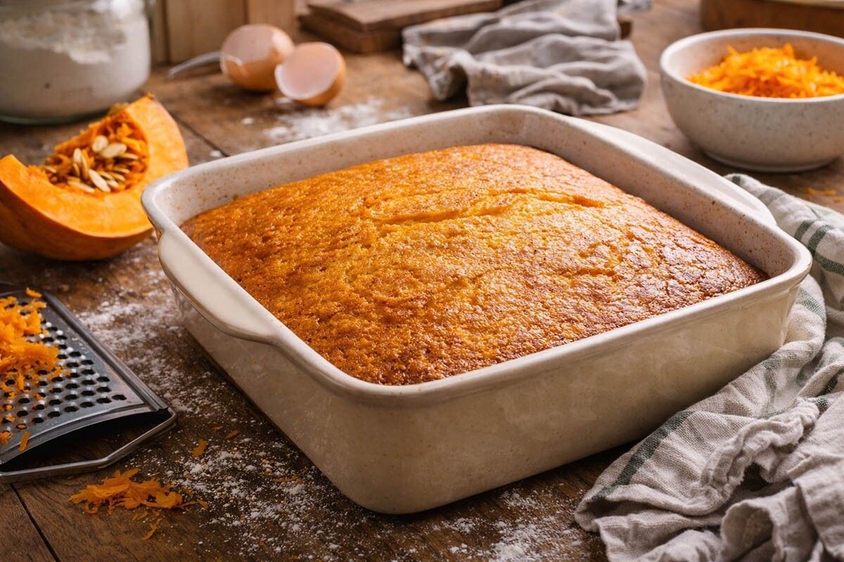 Не знаете, куда деть тыкву? Испеките кекс с манкой и тыквенным пюре — необычно, ароматно и вкусно. Источник: нейросеть📷
