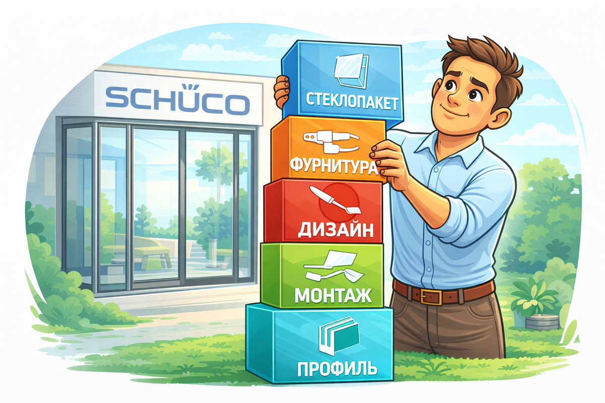 Из чего складывается цена алюминиевых окон Schuco