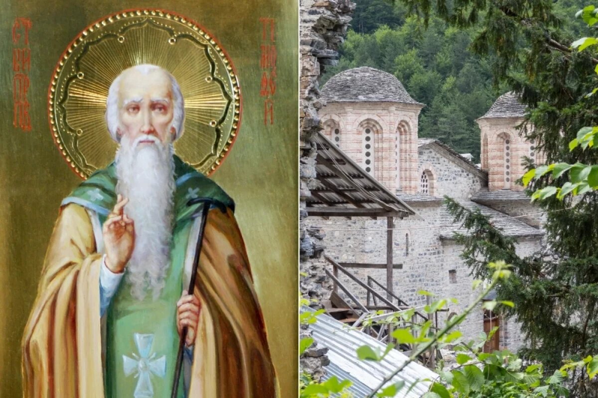    Тимофей родился в Италии в VIII веке. Он пришел в монастырь «Символы» у горы Олимп, где стал послушником.