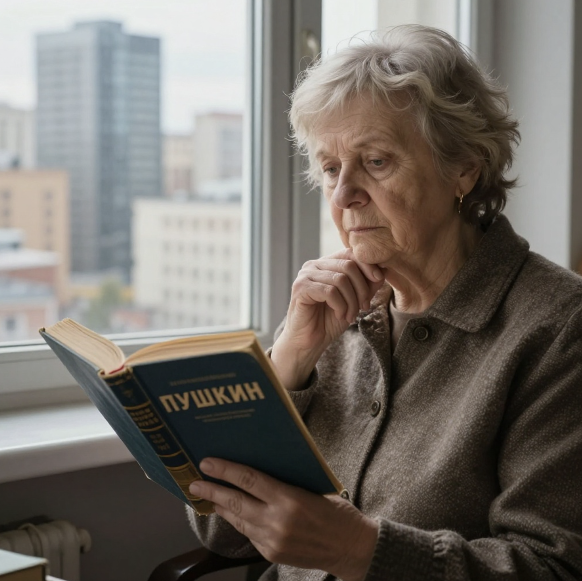 Аня читает книгу