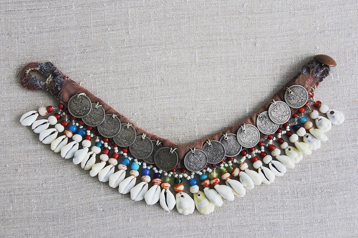 Шейное девичье украшение. XIX век. Низовая этнографическая группа (анат енчи). Подлесная подгруппа. Источник wikipedia.org