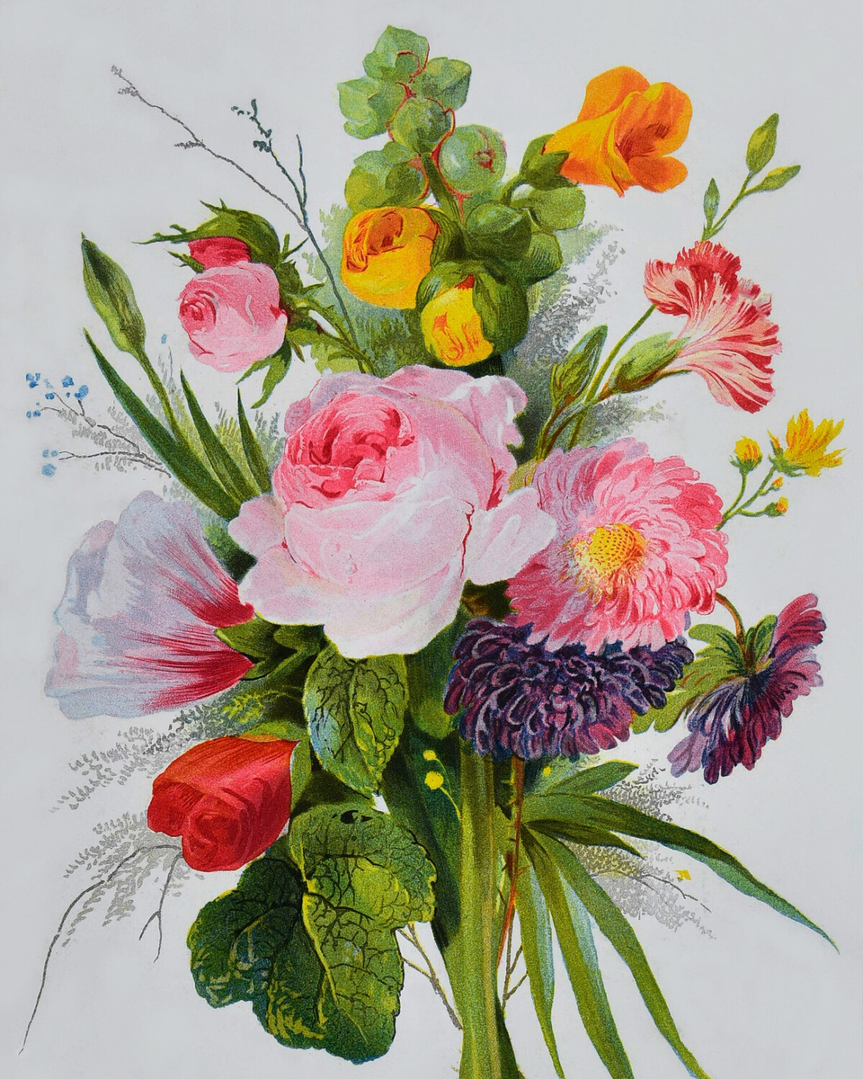 Неизвестный художник. Букет цветов. Середина XIX в.