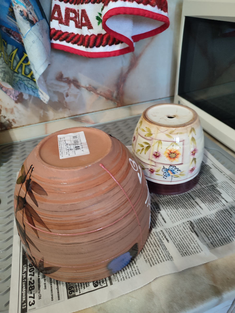 Горшки нашла дома, намыла их от пыли и старой земли