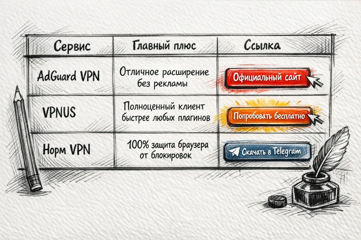 Сравнение VPN-расширений для Яндекс.Браузера: скорость, смена сервера, лимиты трафика, стабильность (таблица, 2026)