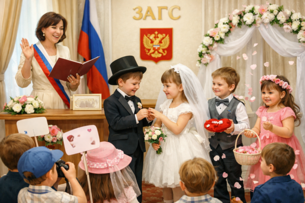В саратовском ЗАГСе проводят «свадьбы понарошку» для детей