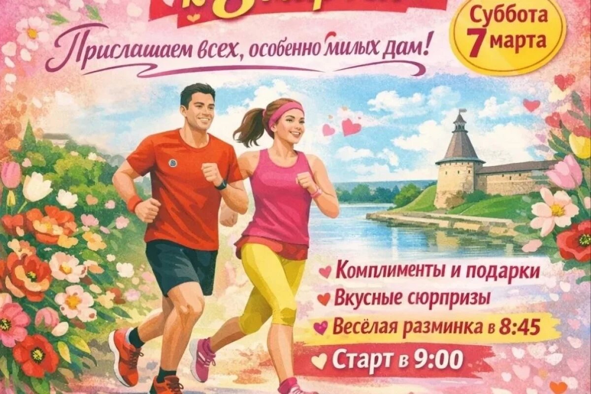    Посвященный Международному женскому дню забег пройдет в Пскове 7 марта