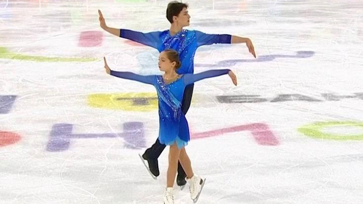    Полина Шешелева и Егор Карнаухов. Фото: стоп-кадр прямого эфира "Первого канала"