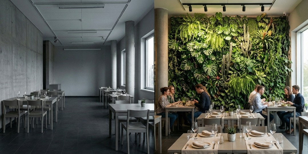 Фитостена как магнит для денег: Как озеленение поднимает средний чек на 20%