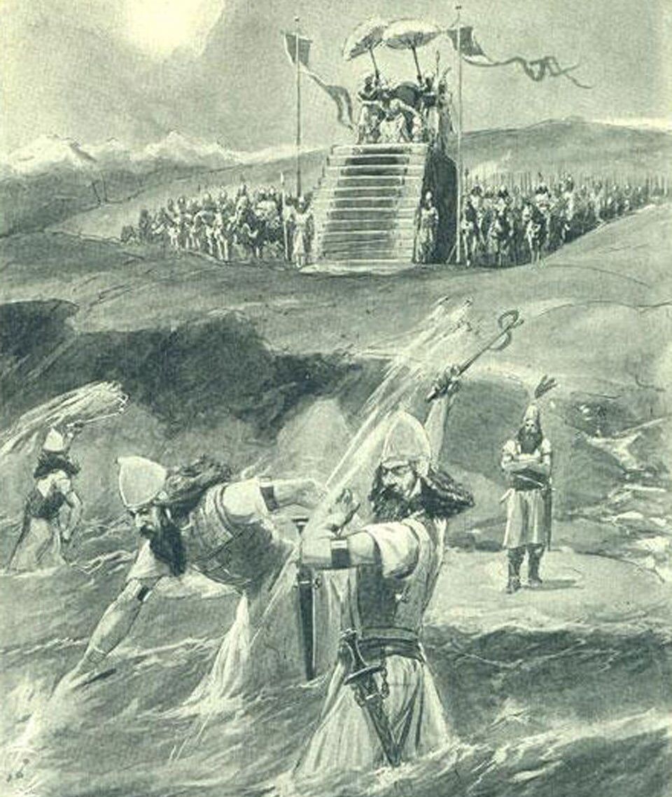     Иллюстрация «Палачи по приказу Ксеркса бьют море». 1909   
undefined