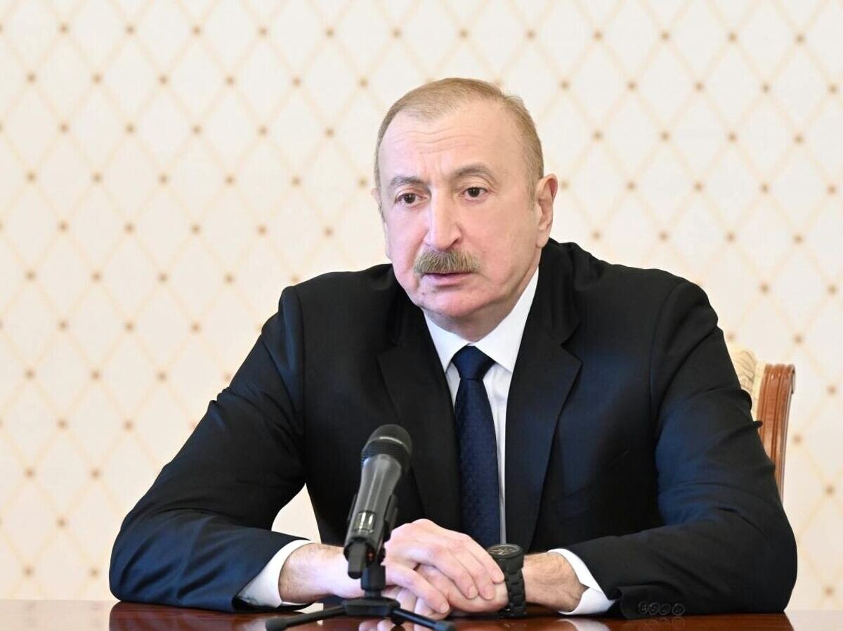    Президент Азербайджана Ильхам Алиев проводит заседание Совета безопасности страны в связи с атакой БПЛА на Нахичевань | © РИА Новости / Пресс-служба президента Азербайджана