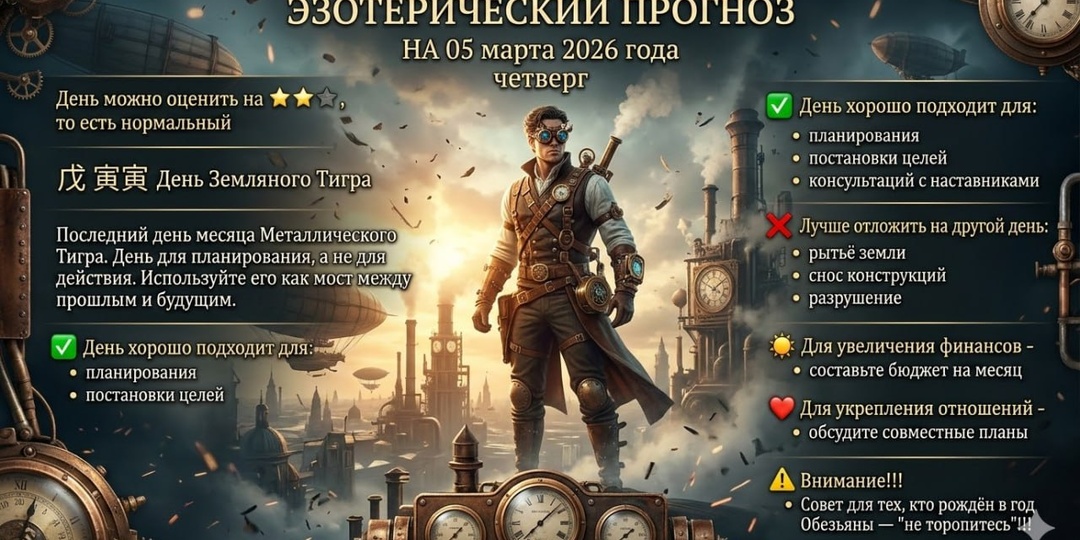 Эзотерический прогноз на 5 марта