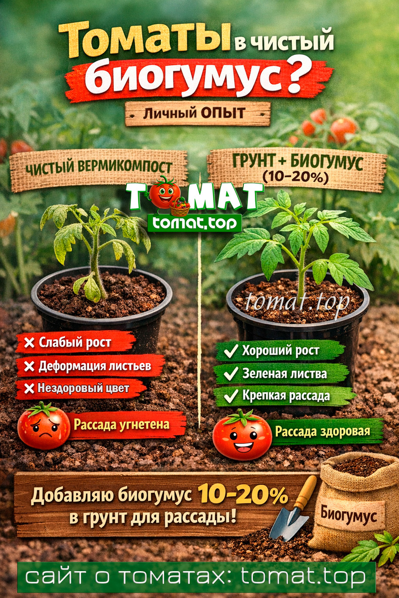 Можно ли сеять томаты на рассаду в чистый биогумус (вермикомпост)?🌱
