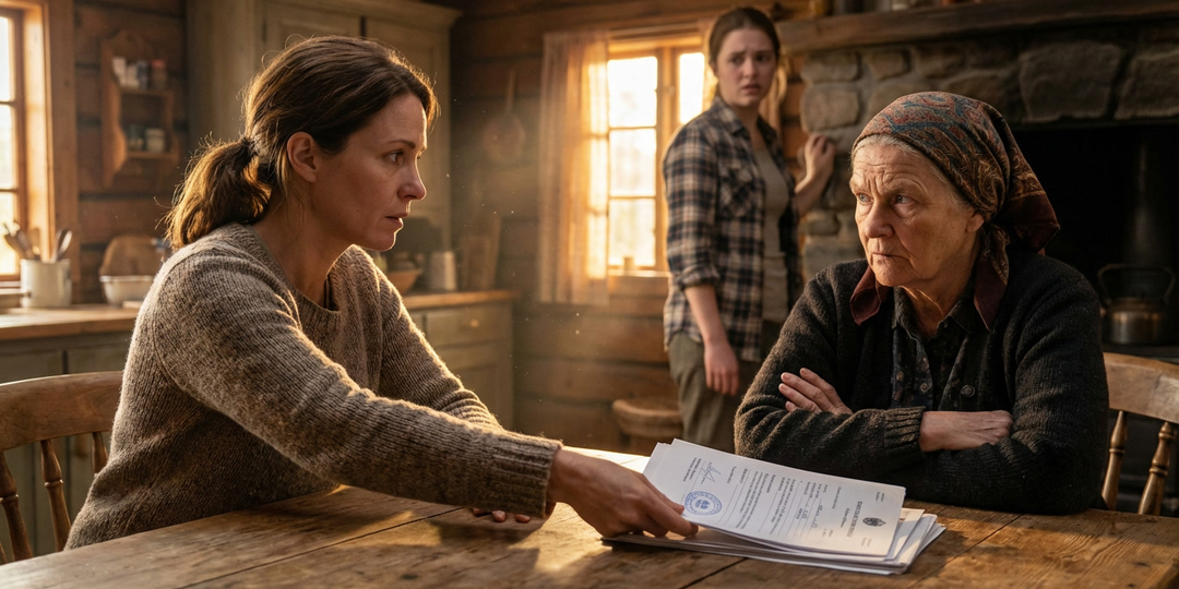 Это куплено на мои деньги, и ваше мнение здесь ничего не решает — сказала она свекрови, достав документы из комода