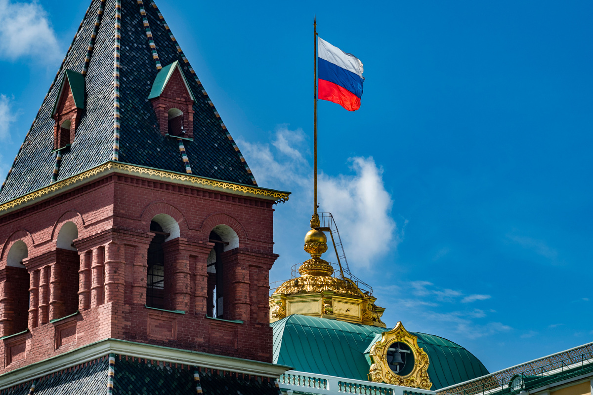    Москва Кремль российский флаг России штандарт ГЛ