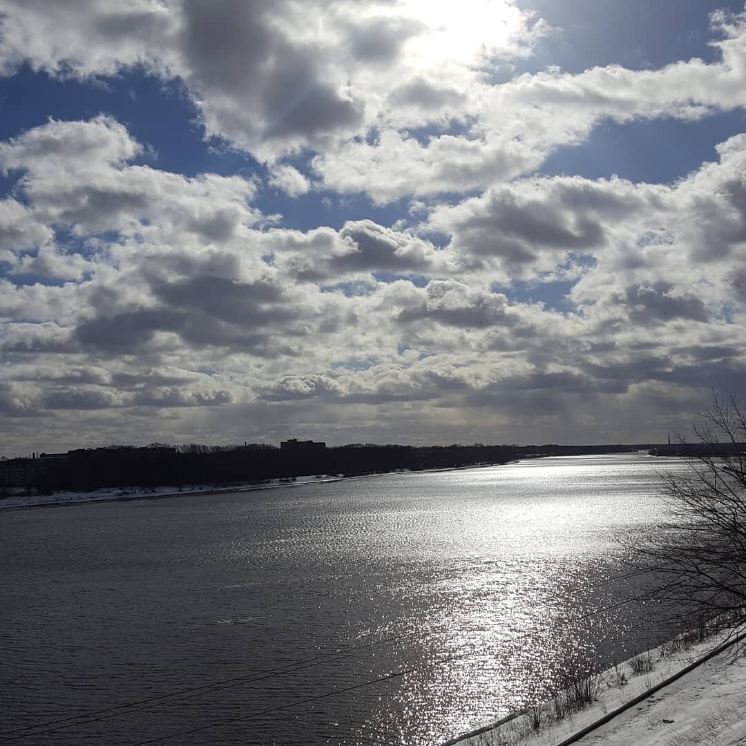 Волга в Кимрах, март 2019 года