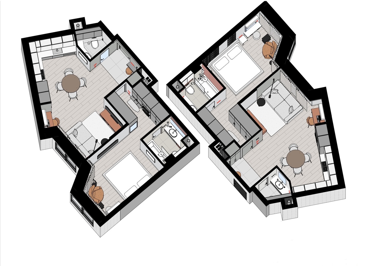 Планировка квартиры в объеме