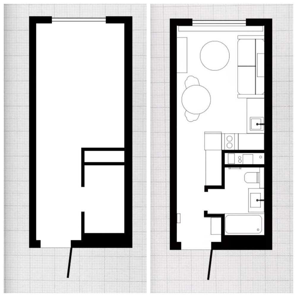 Перепланировка квартиры с расстановкой мебели. Проект Domeo