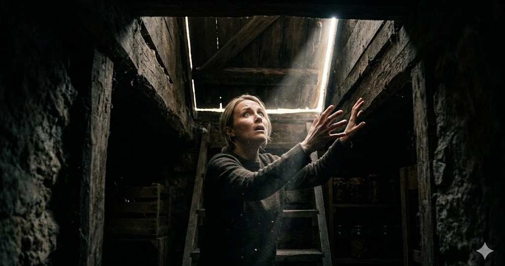 Ослепленный жаждой наживы при разводе, муж запер жену в темном банном подполе. Но, открыв тяжелую крышку люка, он лишился дара речи.